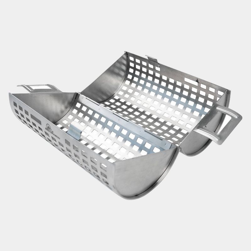 Rolling Grill Basket Silver - BBQ Dragon