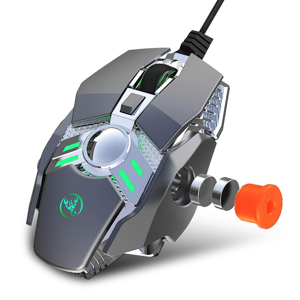 Wired Gaming Mouse 6400DPI 7Key Macro Definition Programmable Wired Mouse Gamer Mice Breathing light for Computer Laptop PC PUBG