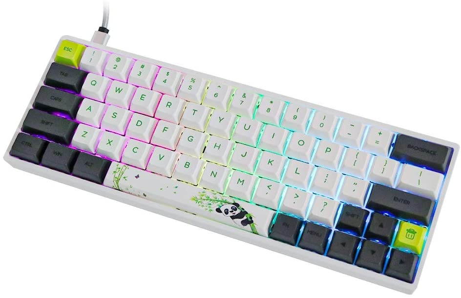 EPOMAKER SK64S Hot Swappable Bluetooth 5.1 Wireless/Wired Mechanical Keyboard with RGB Backlit, PBT Keycaps for Win/Mac/Gaming (Gateron Optical Brown, Panda)