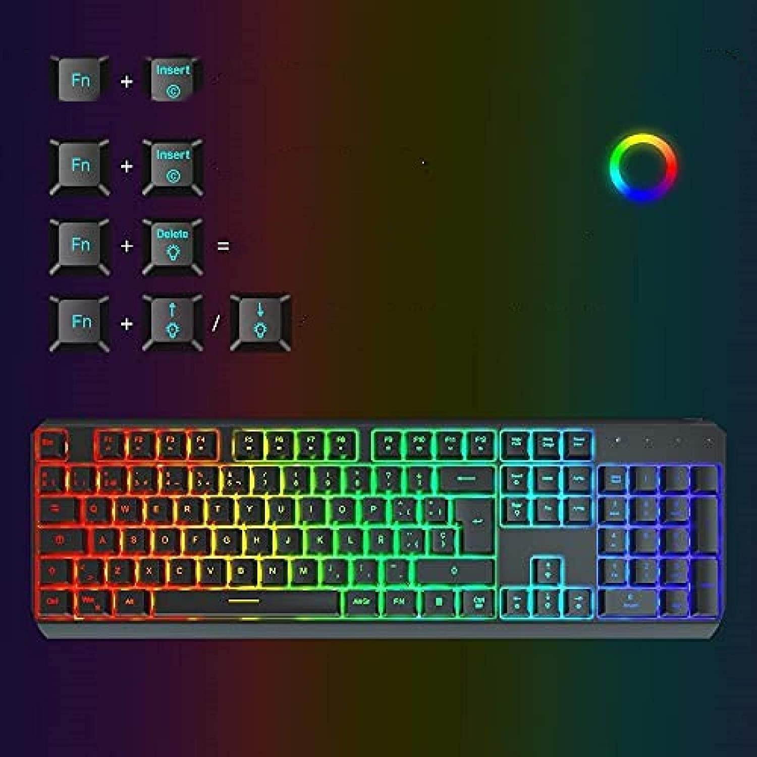 N/A  Bluetooth 5.0 Wireless Mechanical Keyboard Type-C Gaming Keyboard Gateron Switch RGB 63 Key Brown-Black Switch Black