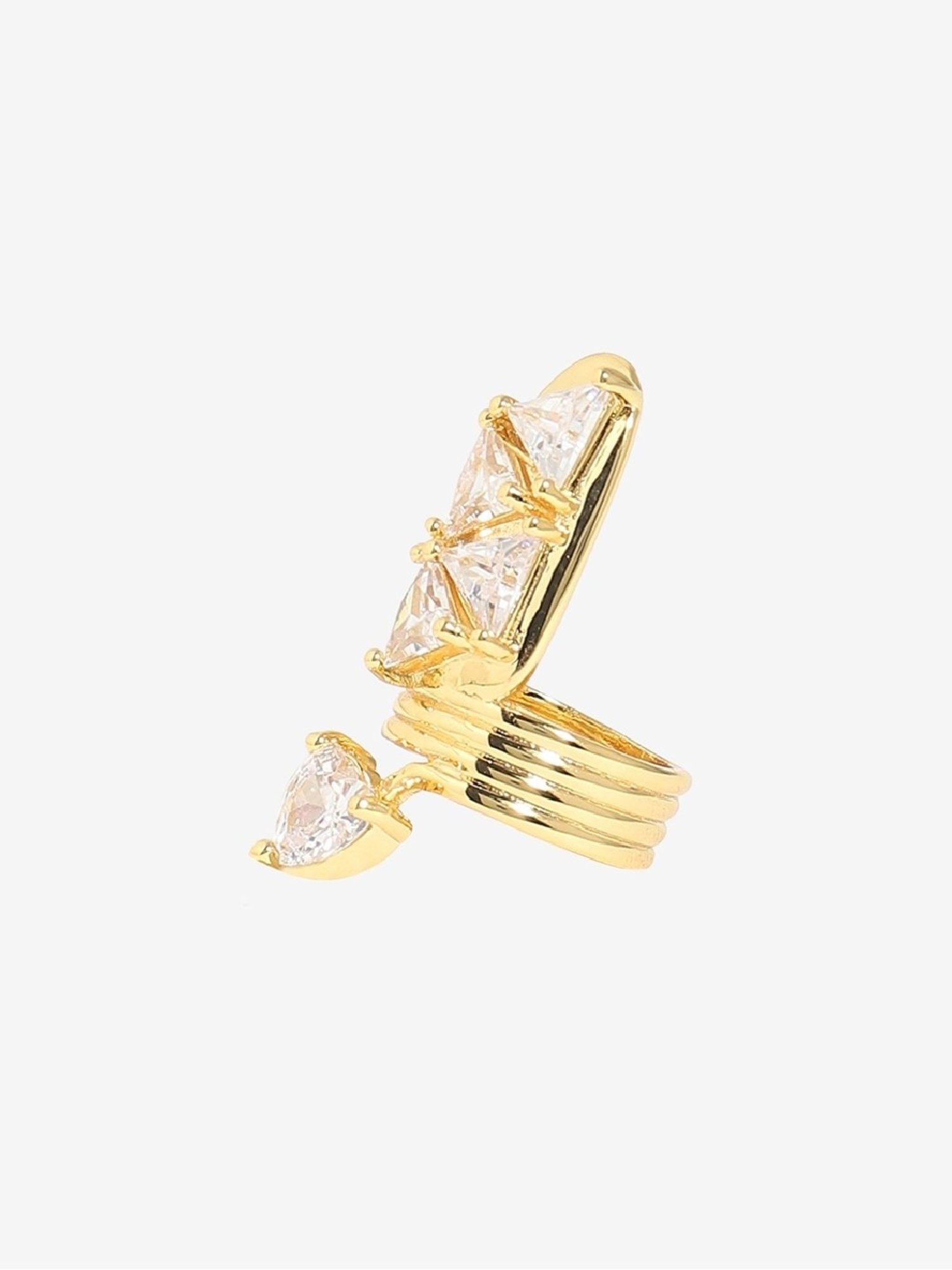 Sohi Gold-Plated Statement Finger Ring