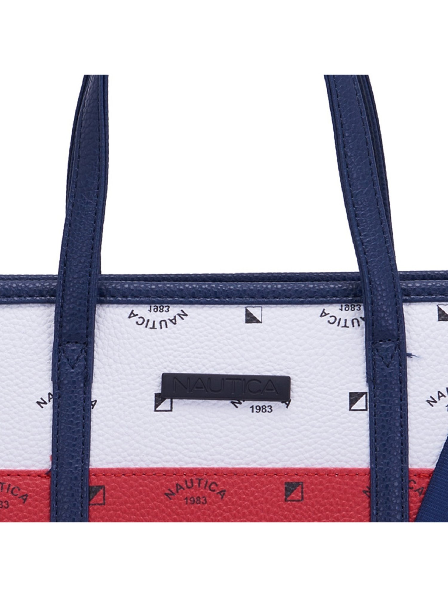 Nautica Red Printed Medium Tote Handbag