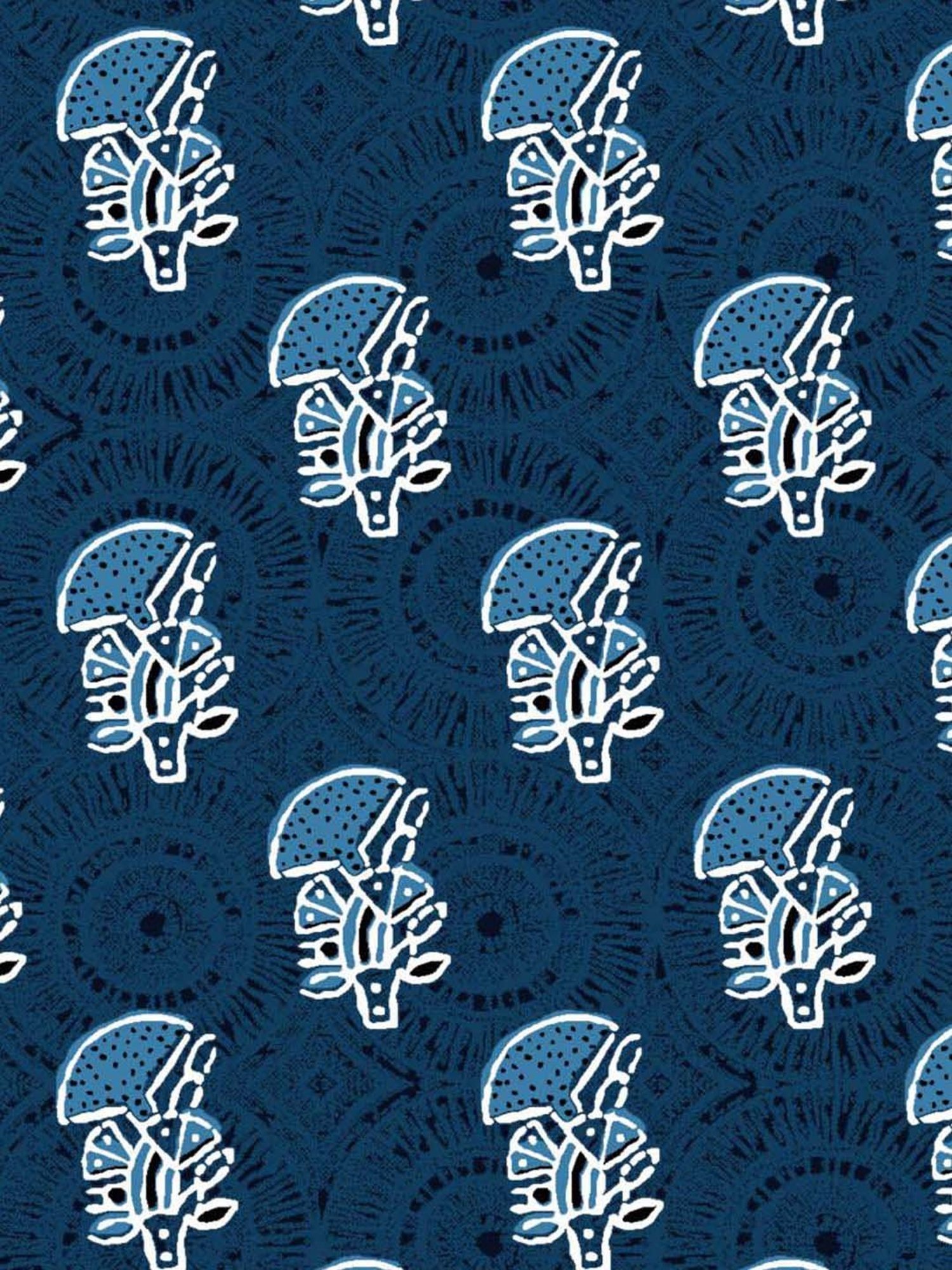 BELLA CASA Indus Collection Blue Cotton 200 TC King Bedsheet with 2 Pillow Covers