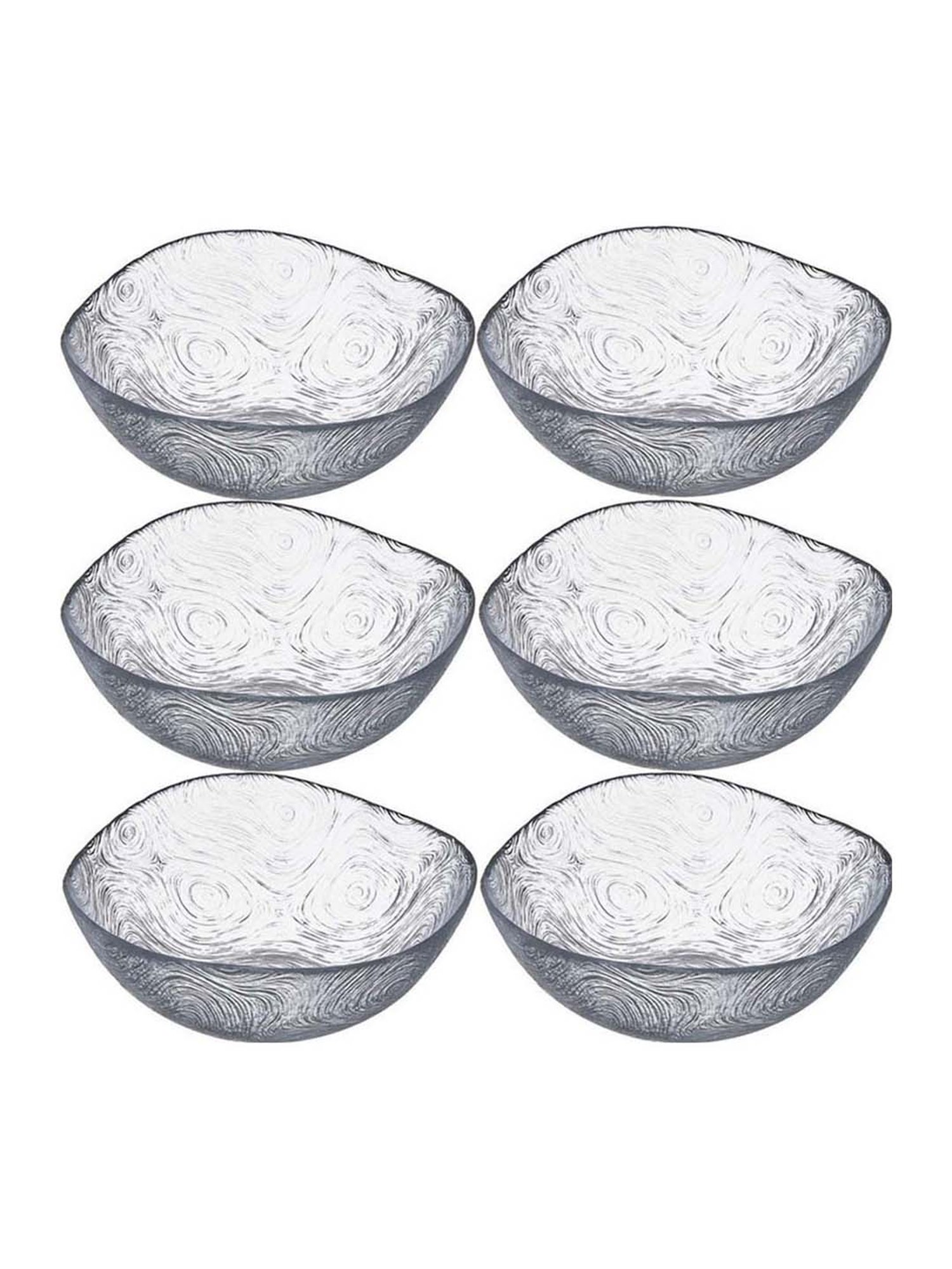 Pasabahce Transparent Glass 24 cm Dessert Bowl (0.2 L) - Set of 6