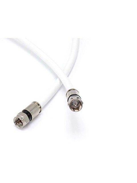 THE CIMPLE CO - 30 Feet White RG6 Coaxial Cable (Coax Cable) - Made in The USA - with Connectors F81 / RF Digital Coax - AV CableTV Antenna and Satellite CL2 Rated 30 Foot