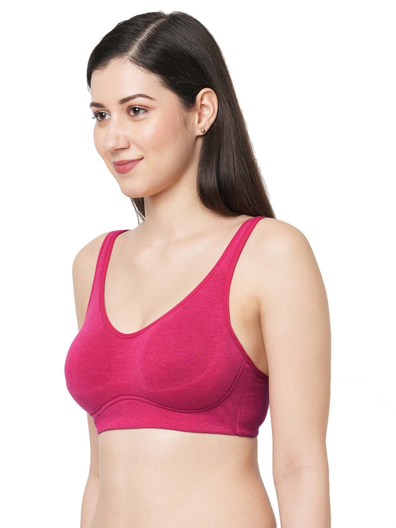 Inner Sense Fuchsia & White Full Coverage Bra - Pack of 2
