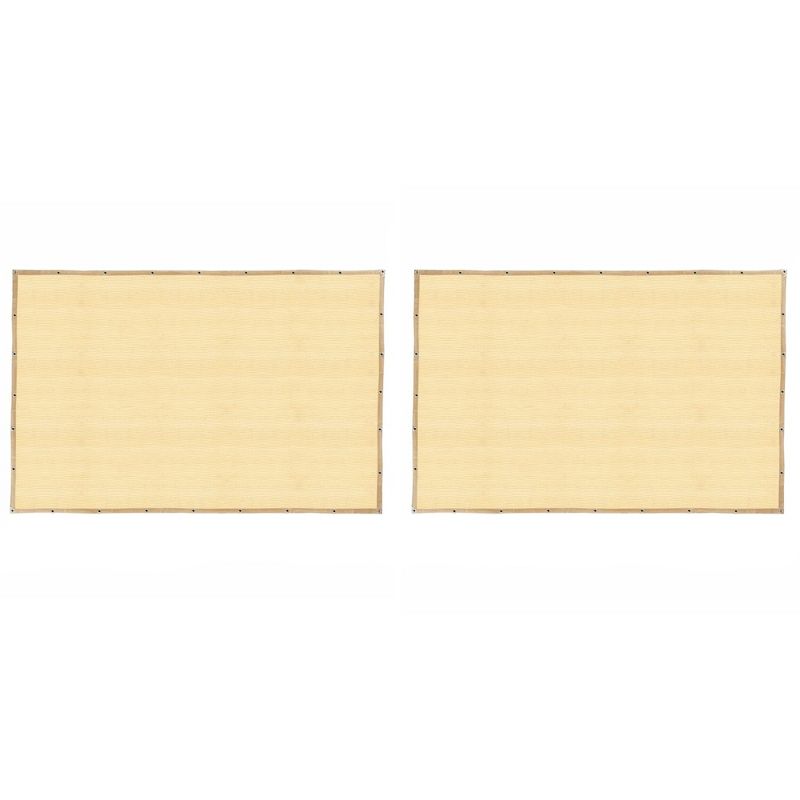 Shatex Fabric 10x12Ft Sun Shade UV Resistant Canopy Cloth w/Reinforced Edges, Ties, & Grommets for Pergola, Deck, or Balcony Cover, Wheat (2 Pack)