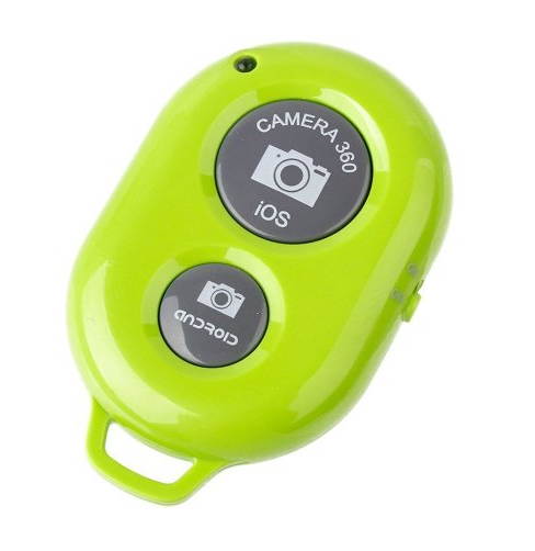 Bluetooth Wireless Remote Control Camera Shutter Release Self Timer for IOS Android Smartphones (Green Remote)