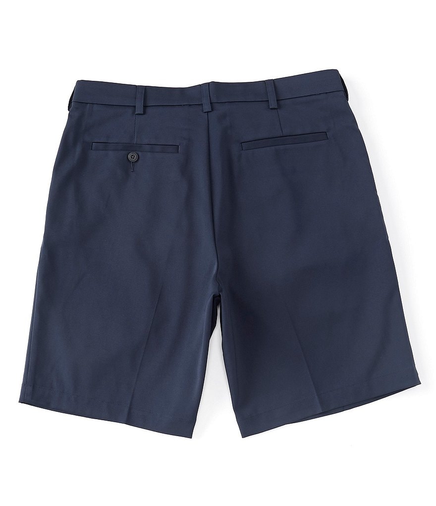 Roundtree & Yorke Big and Tall Performance 9#double; and 11#double; Inseam Flat Front Herringbone Print Shorts