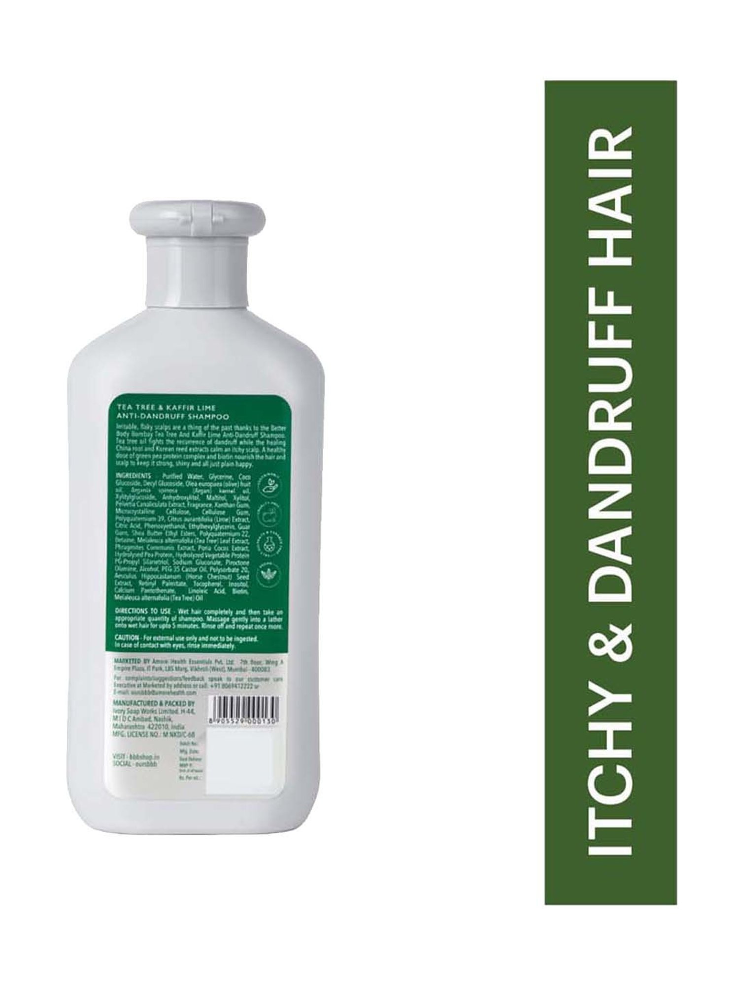 bbb Better Body Bombay Tea Tree & Kaffir Lime Anti-Dandruff Shampoo - 300 ml