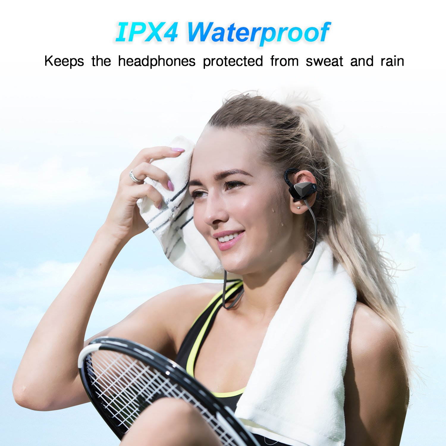 DOSS BE1 Bluetooth 4.1 Sport Earbuds Sweat-Proof Wireless Earphone with Exchangeable Ear Plugs, Noise Isolation Design, 8 Hours Playtime, Hands-Free