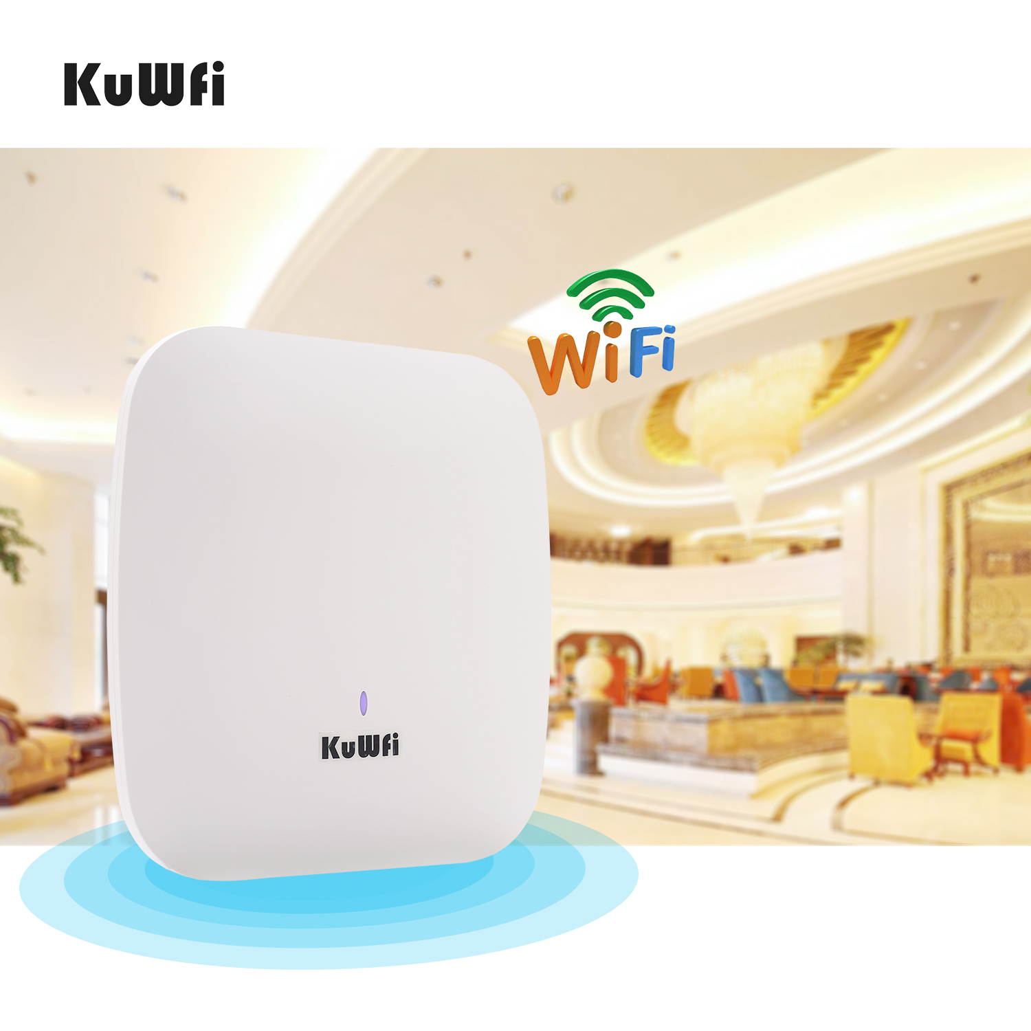 KuWfi High performance 1200Mbp indoor Wireless ceiling AP plug and play with 48V POE