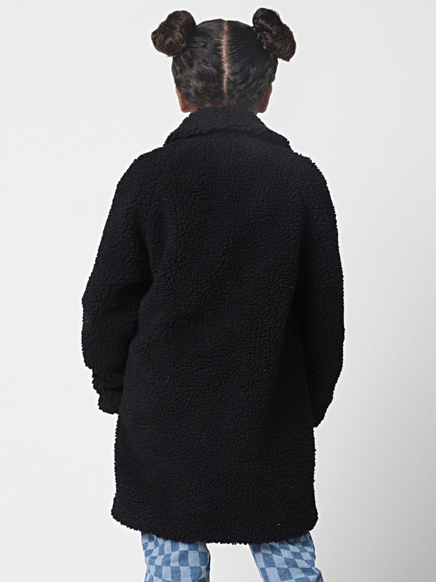 KIDS ONLY Kids Black Regular Fit Full Sleeves Coat