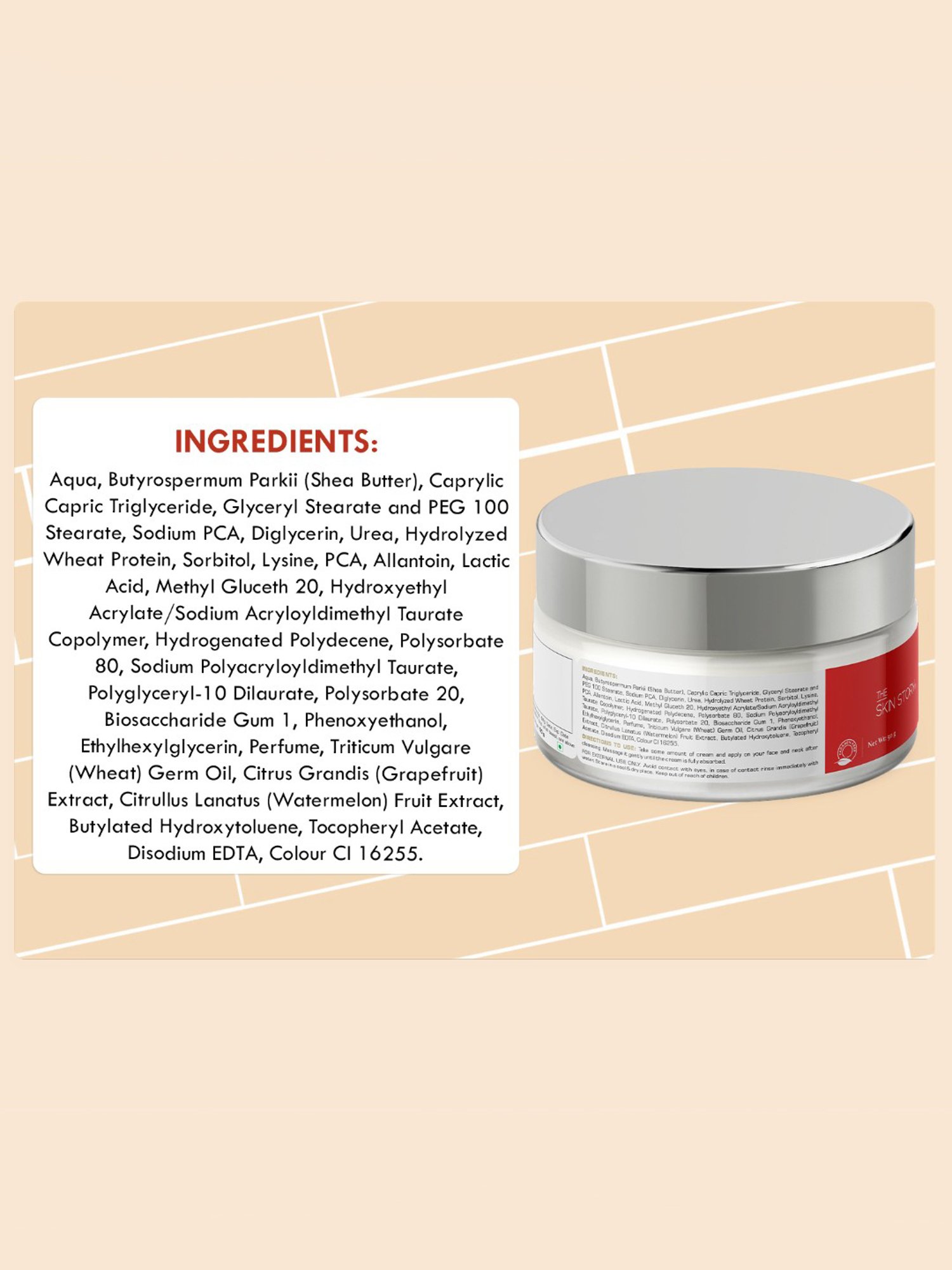 The Skin Story Watermelon & Shea Butter Daily Repair Moisturising Cream - 50 gm
