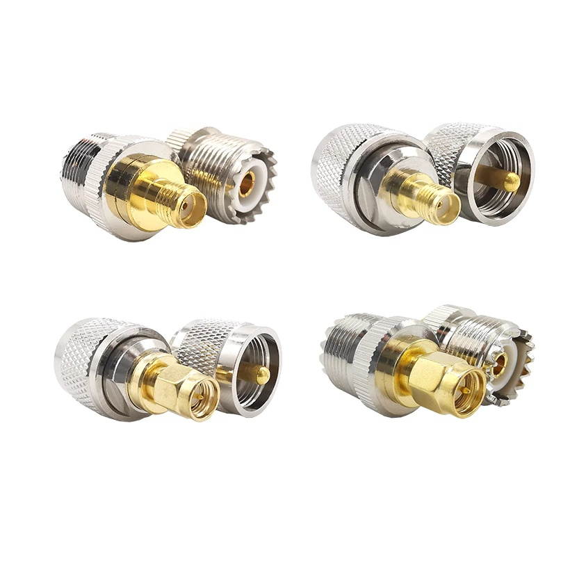 4 Piece SMA to UHF PL259 SO239 Mount Connector CB Radio Adapter WiFi Antenna Adapterickel Gold Plated Test Converter Pack of 4
