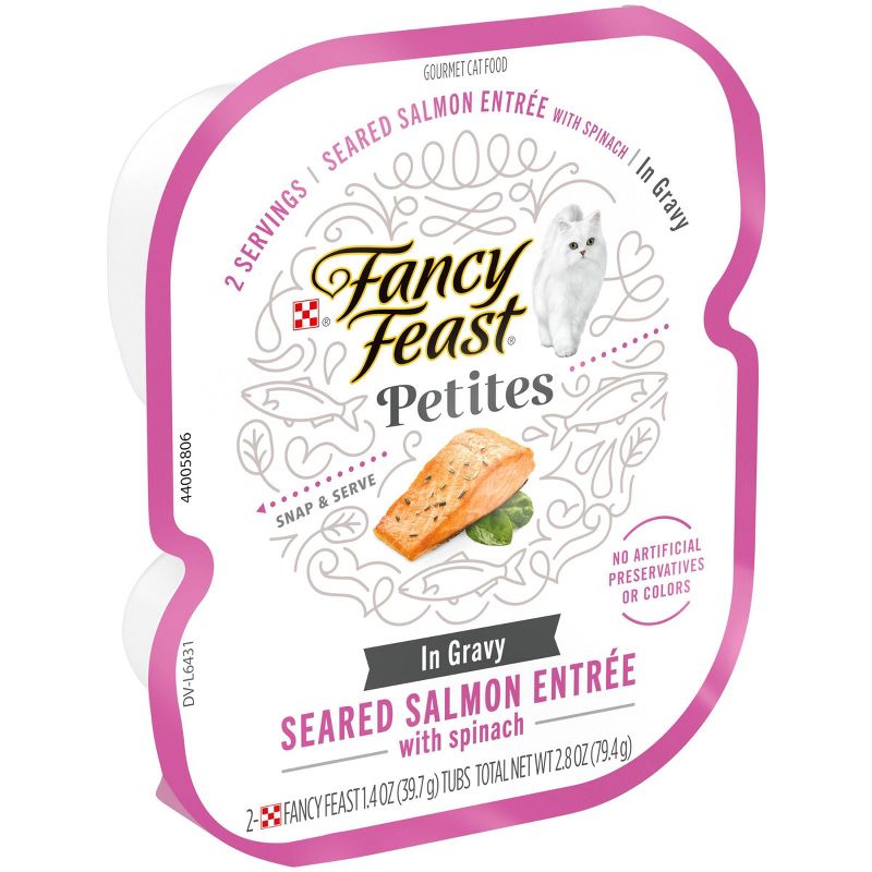 Fancy Feast Petites Sauteed Salmon with Spinach in Gravy Wet Cat Food - 2.8oz