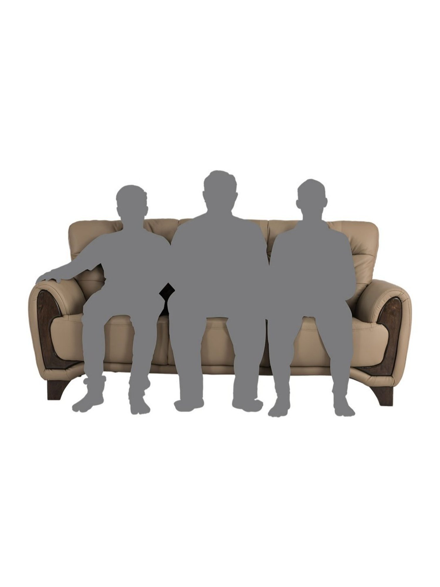 Durian Berry Black Premium Leatherette 2 Seater Sofa