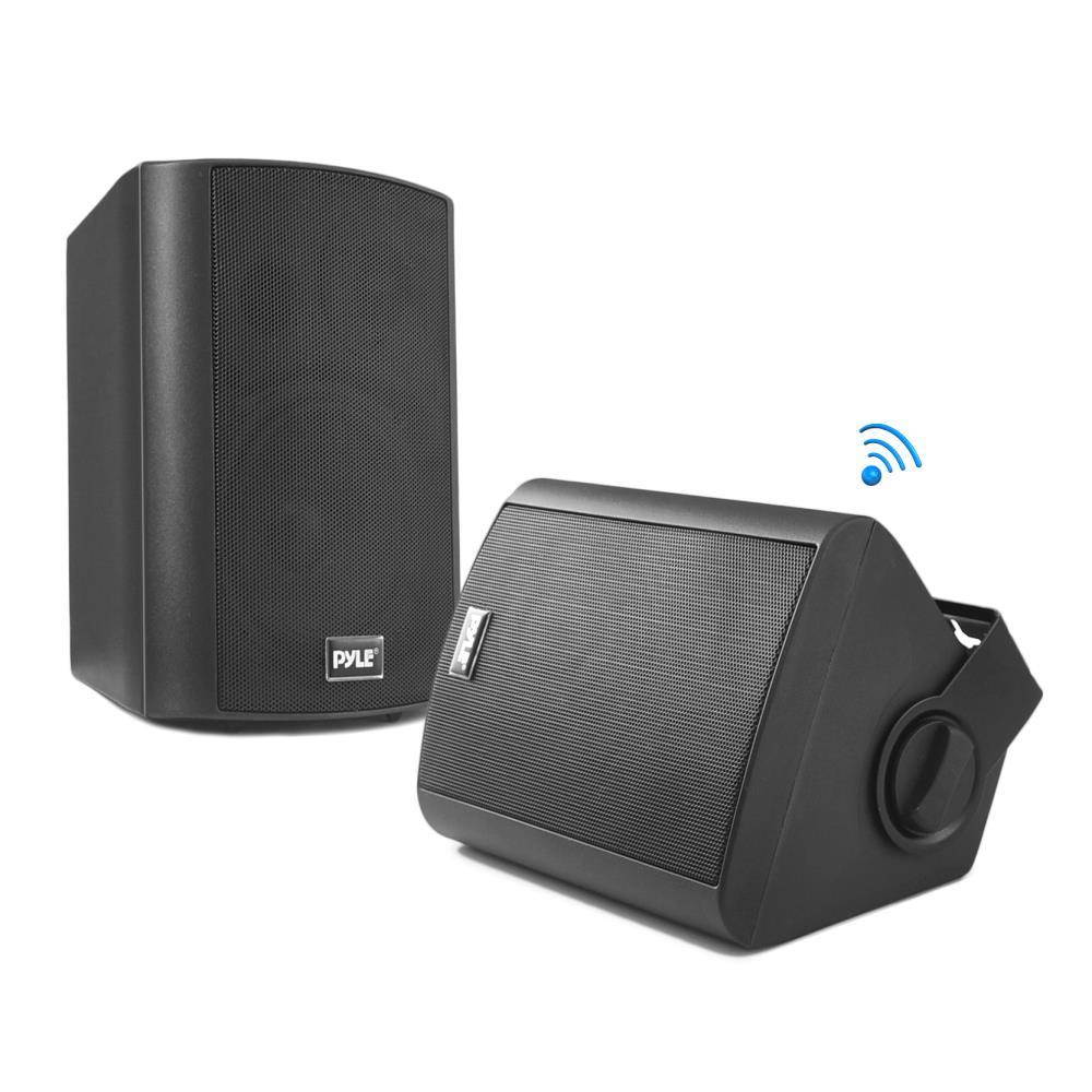 Pyle Home PDWR52BTBK Indoor-Outdoor Wall-Mount Bluetooth Speaker System, Black - 5.25 in.