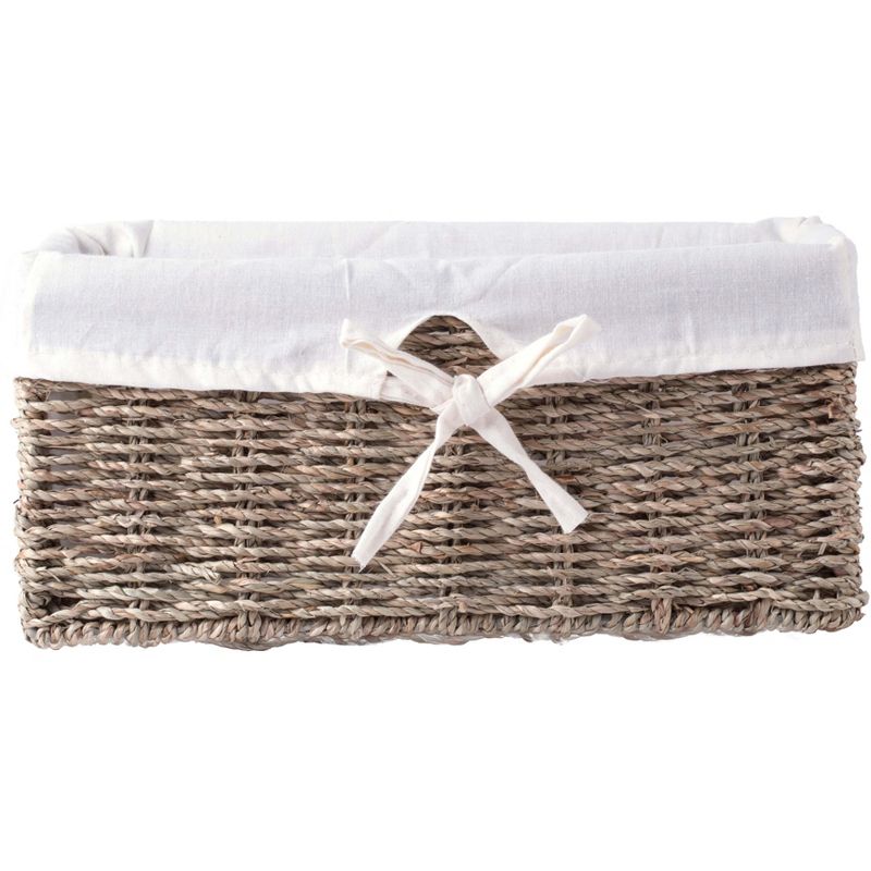 Vintiquewise Seagrass Shelf Basket Lined with White Lining