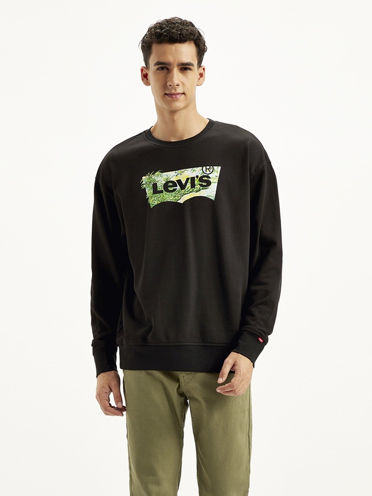 Forca Black Regular Fit Printed Sweatshirt