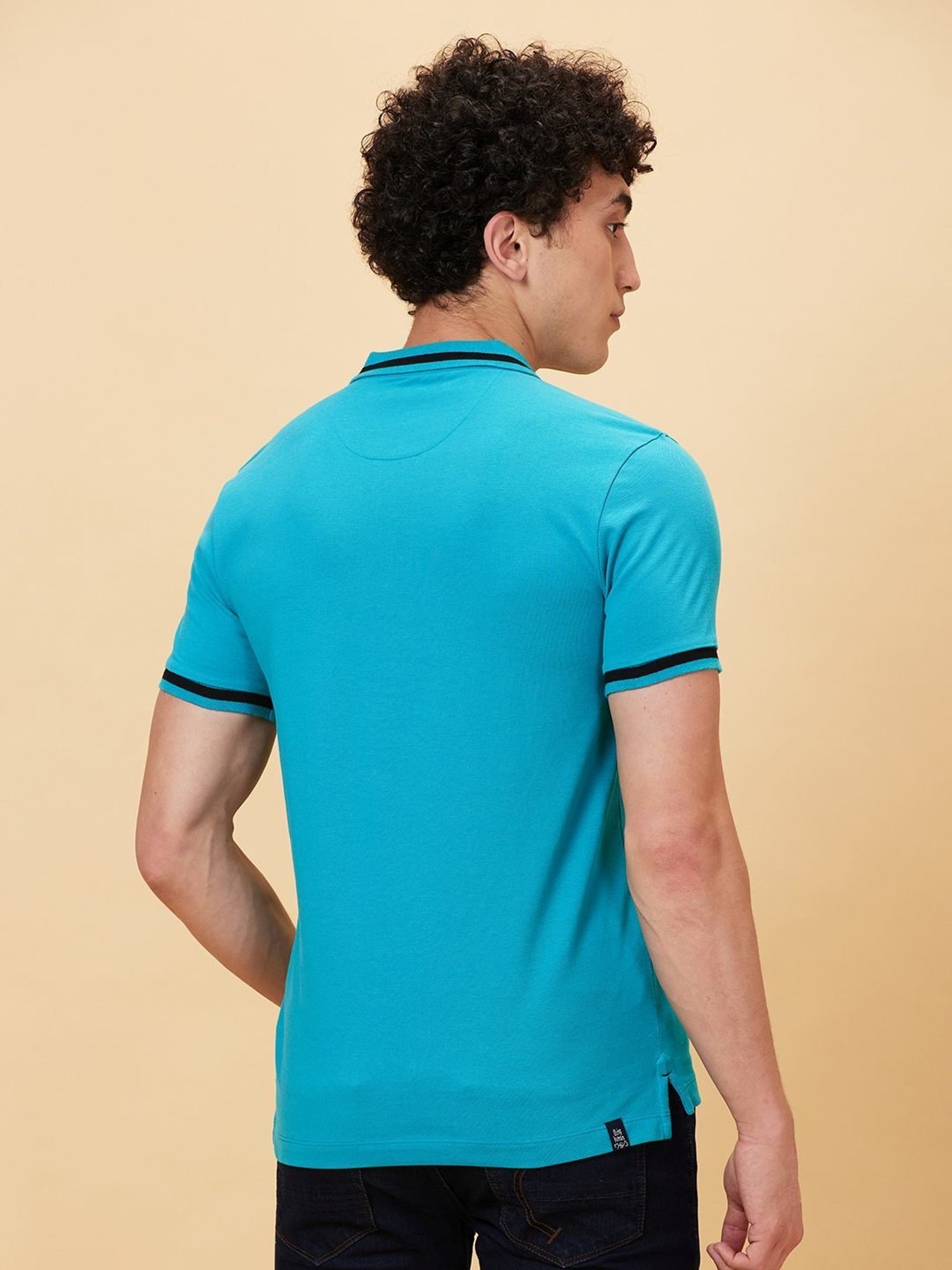 Being Human Blue Regular Fit Polo T-Shirt