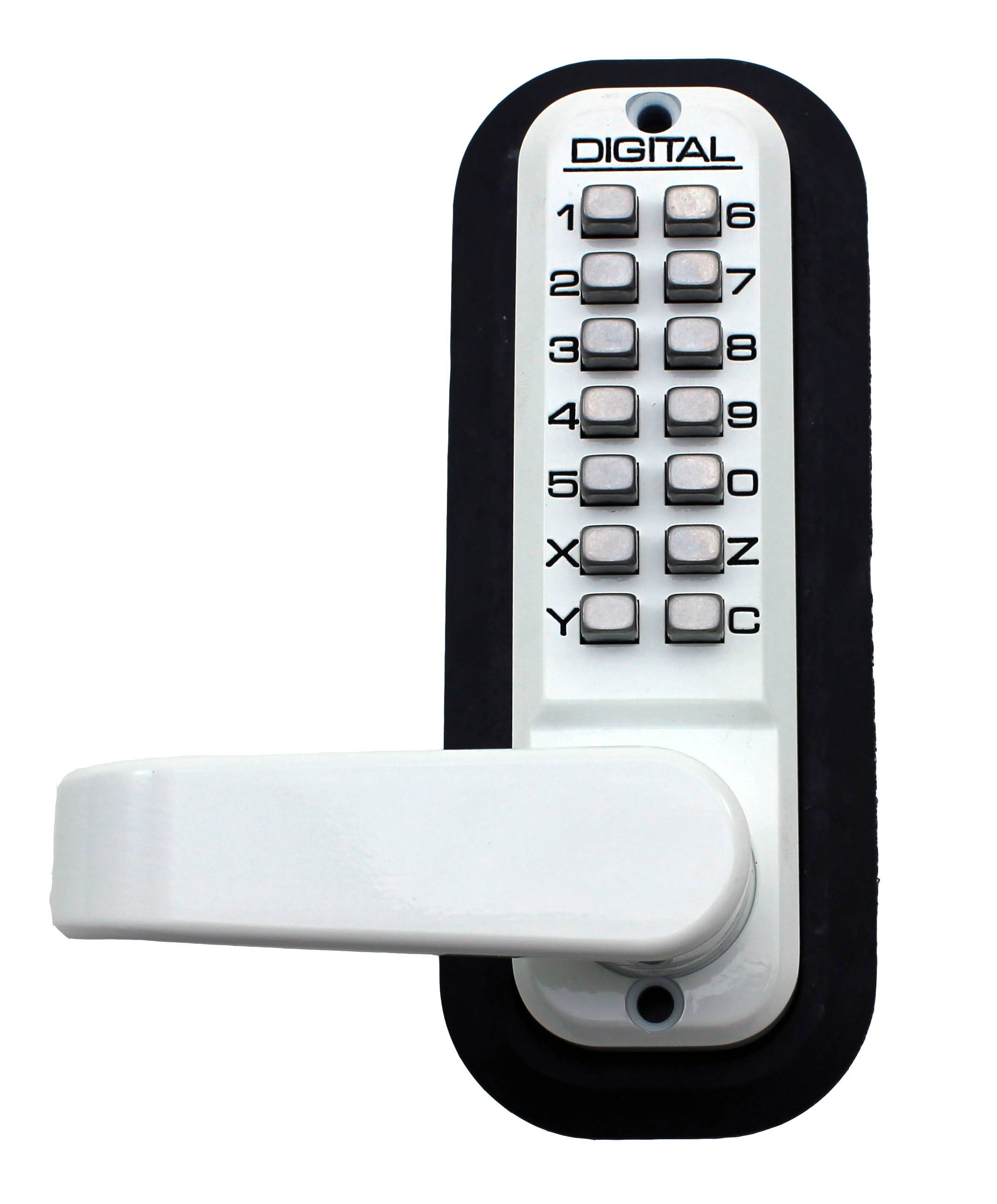 LockeyUSA Digital Door Lock 2835 Lever Handle with Double Combination, White