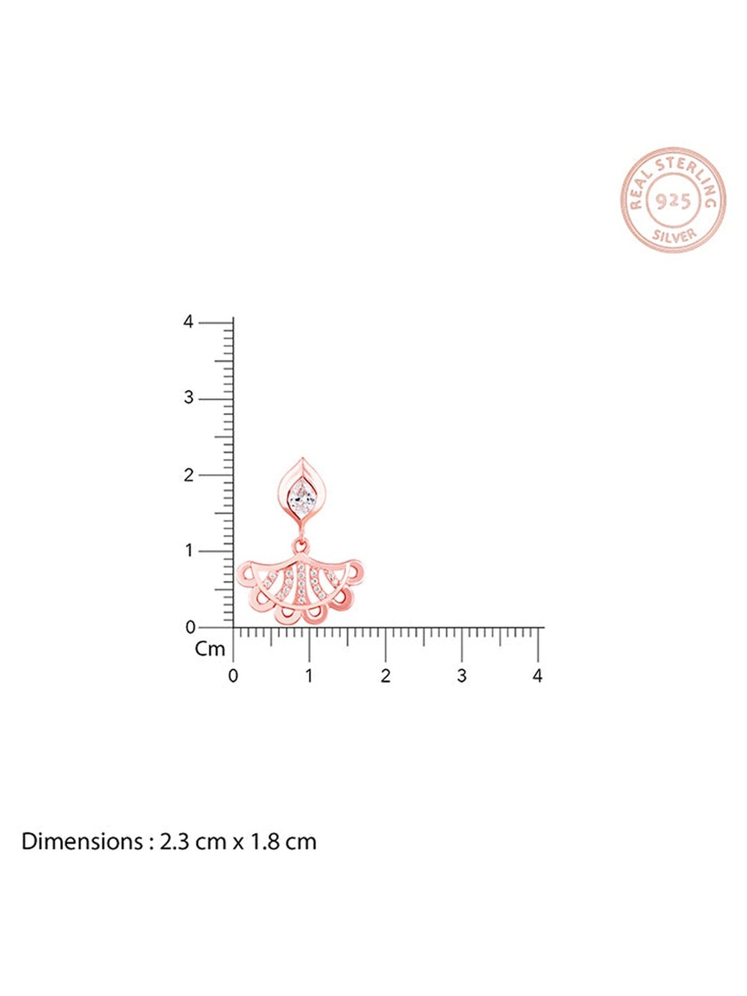 GIVA 92.5 Sterling Silver Rose Gold Diya Inspired Drop Earrings