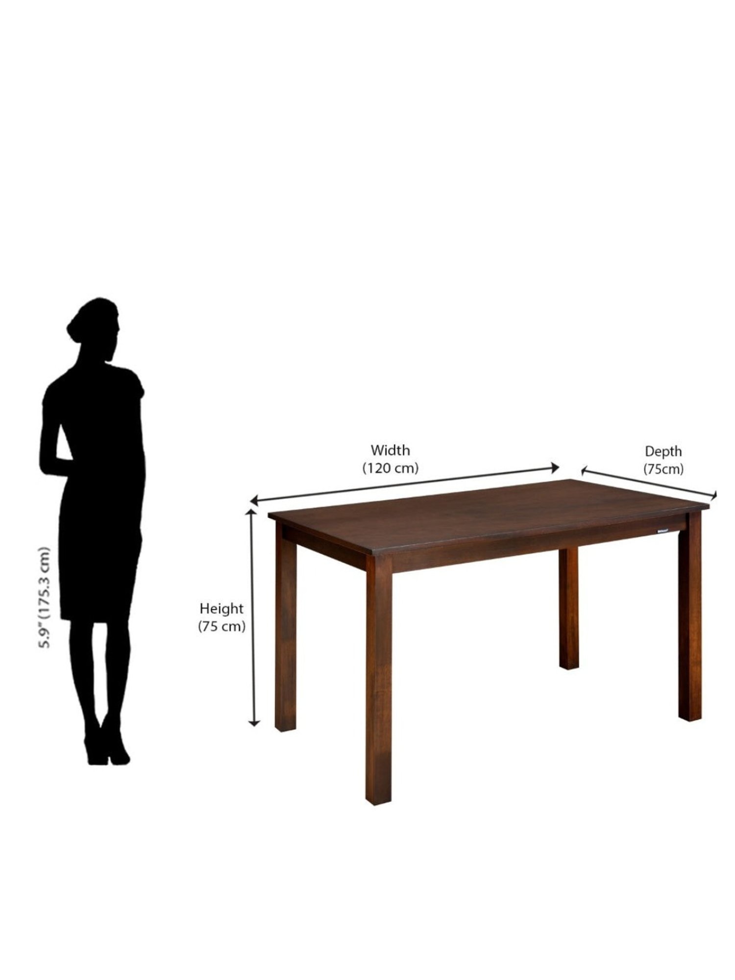 Nilkamal Bella Antique Cherry Engineered Wood MDF 4 Seater Dinning Table set