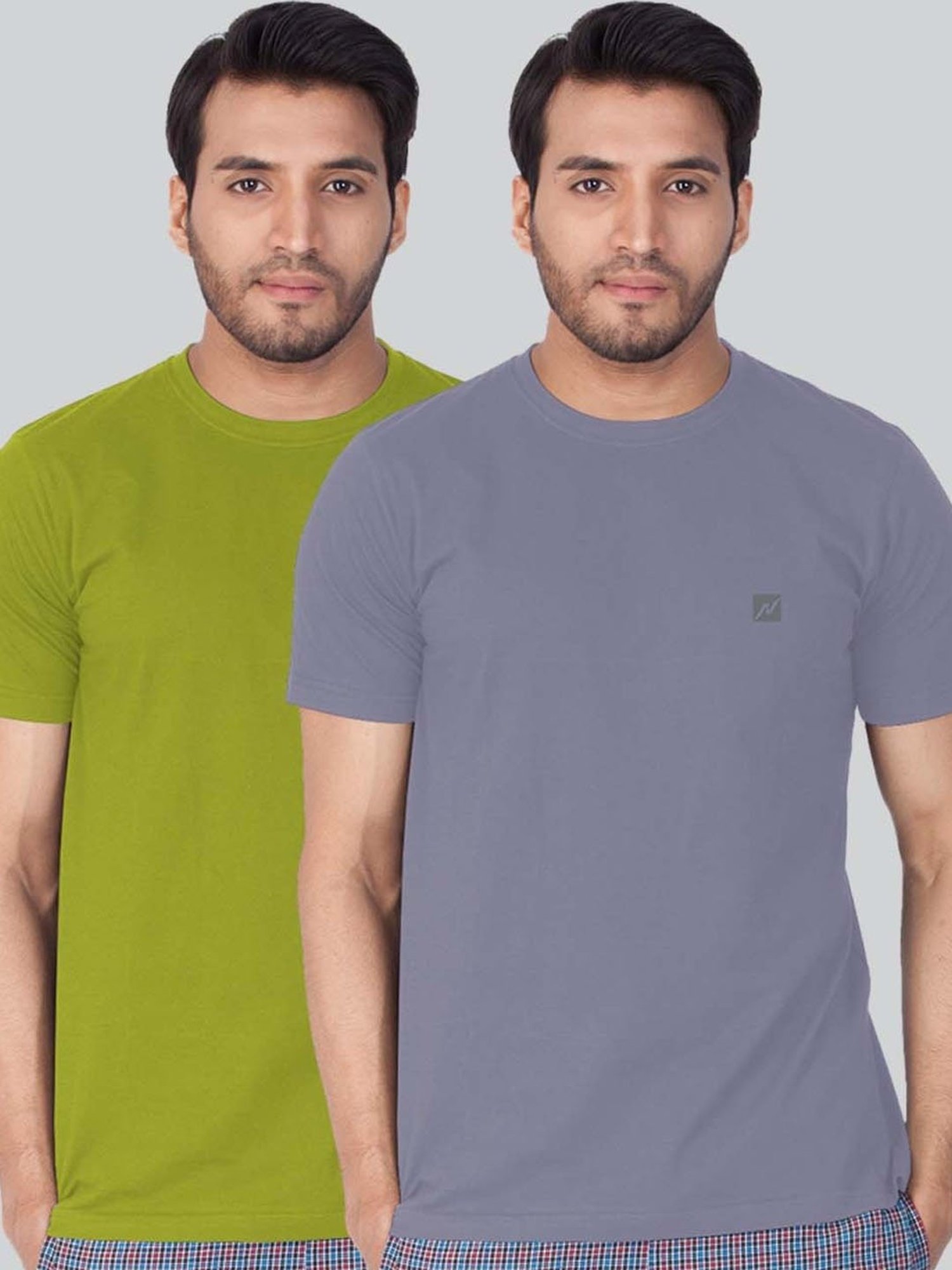 Lux Nitro Green & Purple Regular Fit T-Shirt Pack of - 2