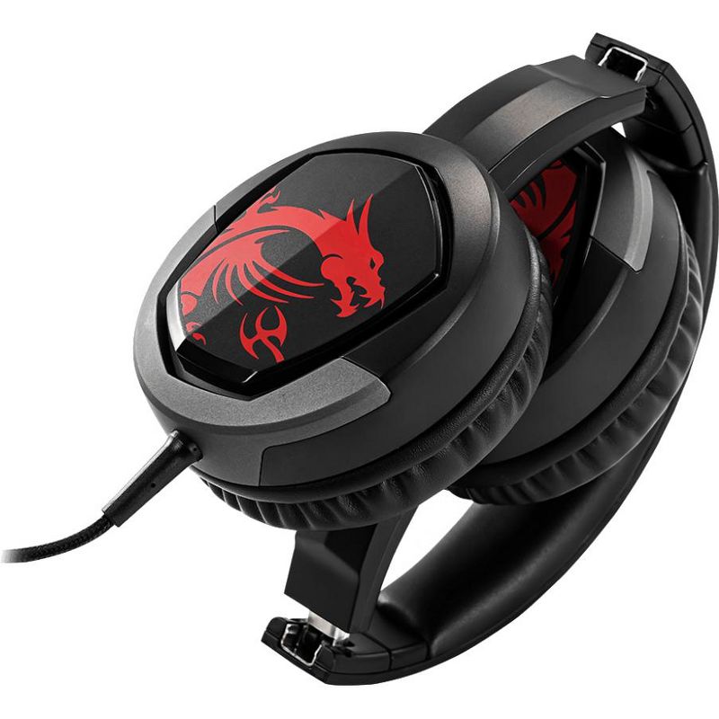 MSI Immerse GH30 Gaming Headset w/ Detachable Microphone - 3.5 mm headphone jack - Large 40mm drivers - Extra 3.5mm splitter cable to use on PC