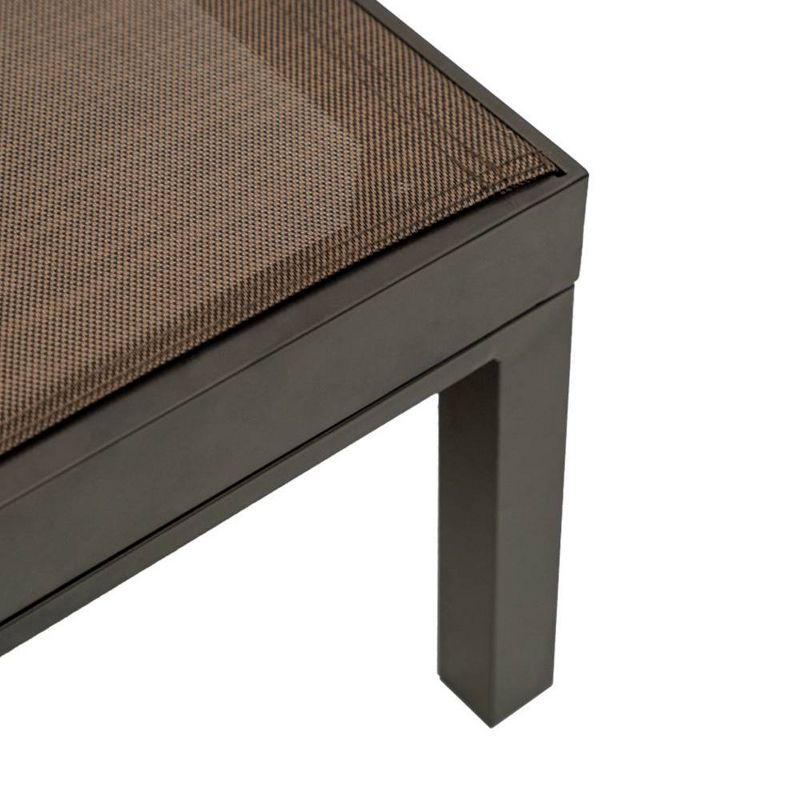 3pc Outdoor Aluminum Adjustable Chaise Lounge Chairs & Table Seating Set - Brown - Crestlive Products