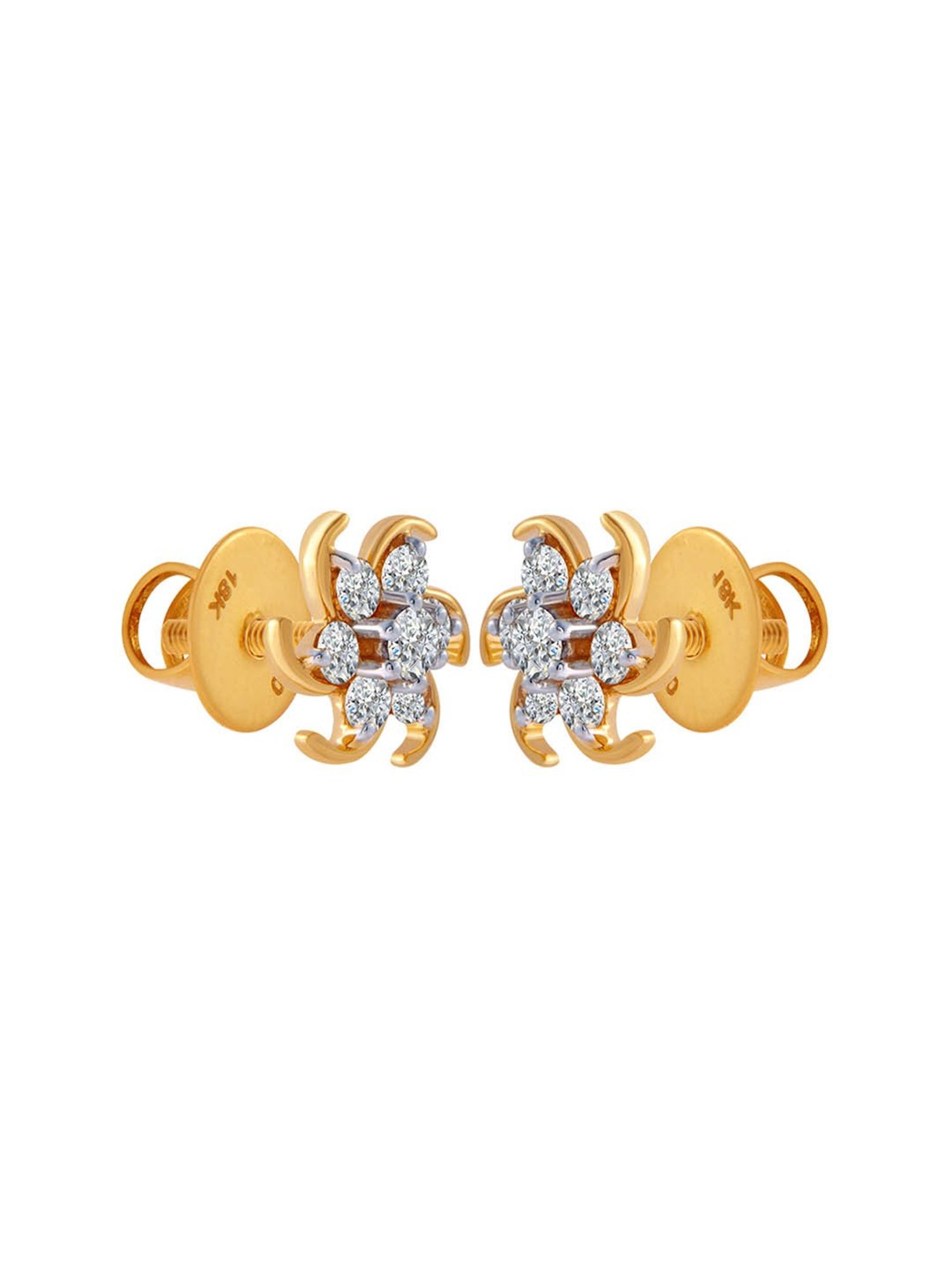 P.C. Chandra Jewellers 18 kt Gold & Diamond Earrings