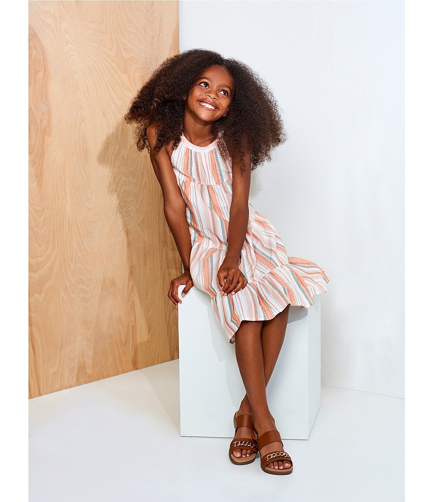 Angie Big Girls 7-14 Stripe Ruffle-Hem Maxi Dress