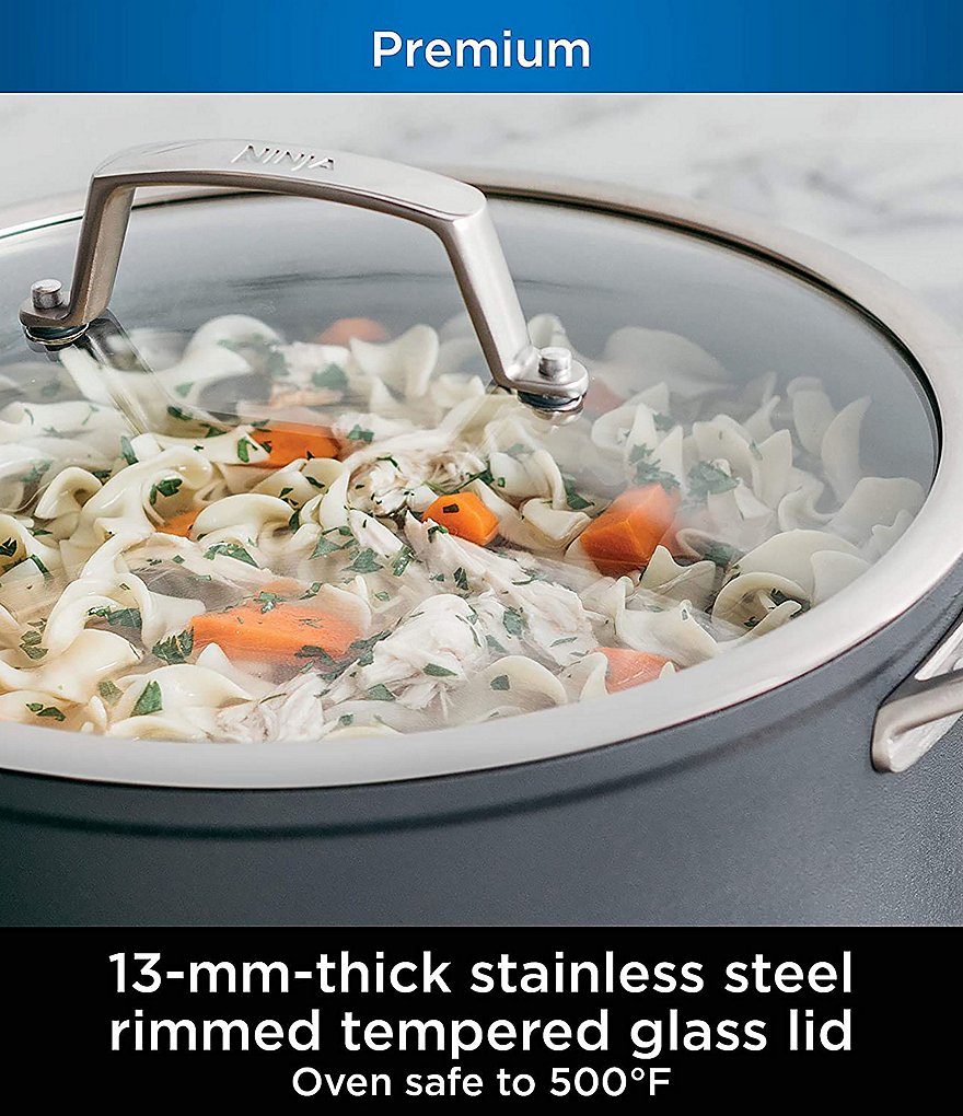 Ninja Foodi NeverStick Premium Hard-Anodized 8-Quart Stock Pot with Glass Lid