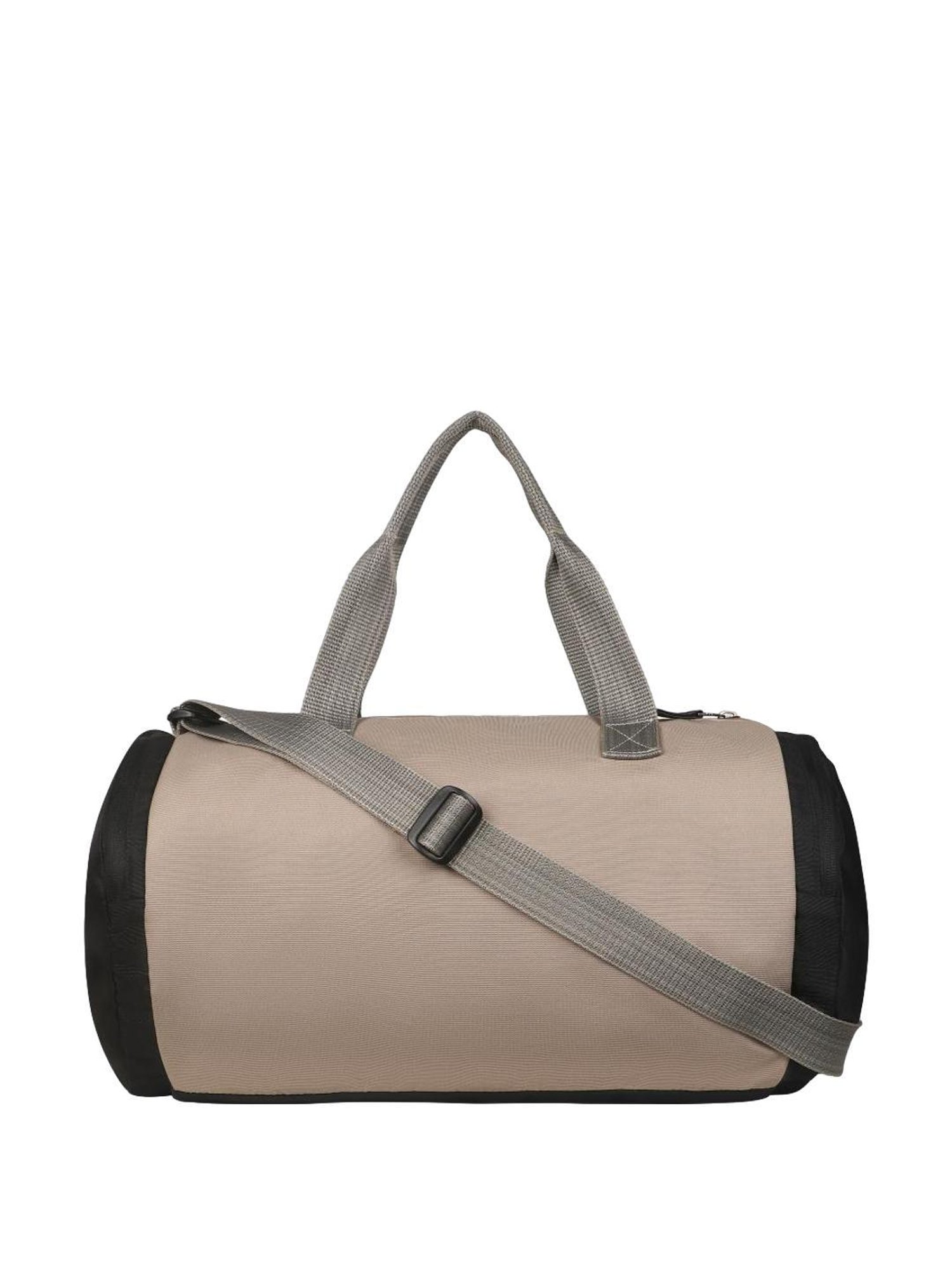 Harissons Casper Black & Camel Polyester Color Block Duffle Bag