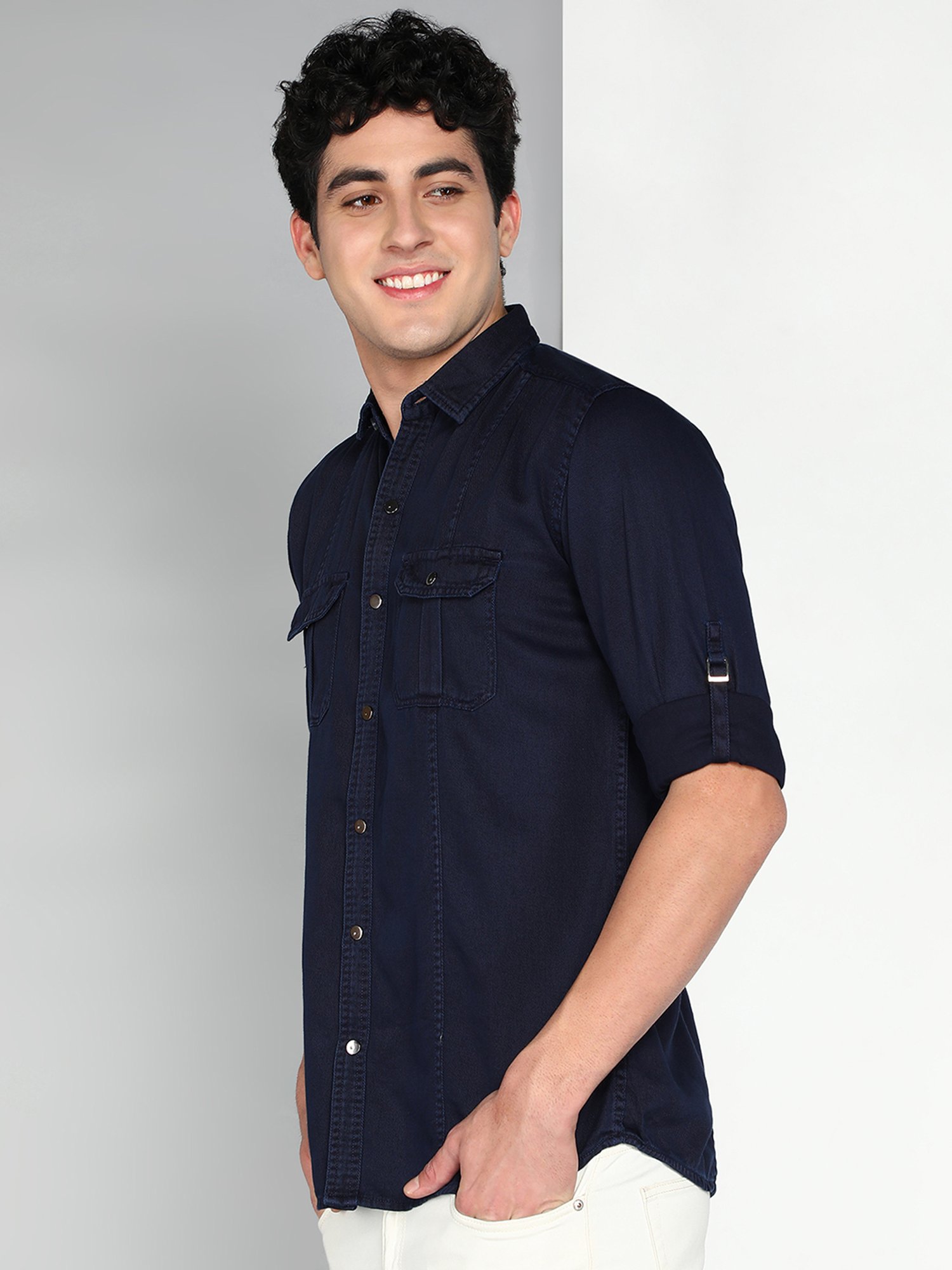 Kuons Avenue Indigo Slim Fit Shirt