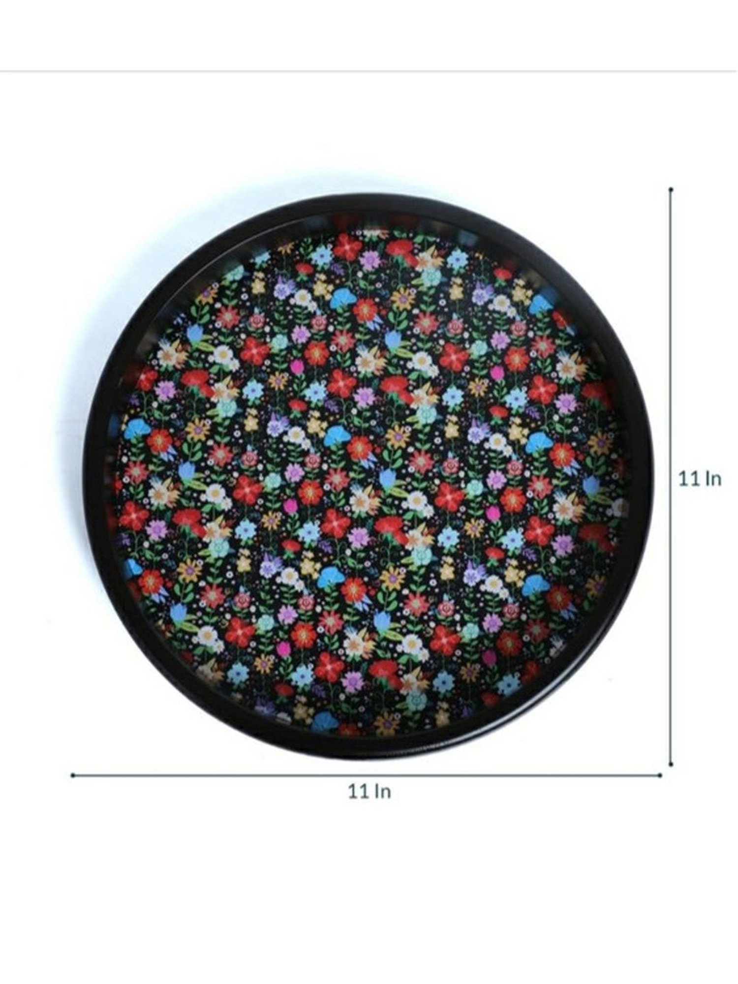 Crayton Floral Printed Round MDF Wall Hanging - Set of 1