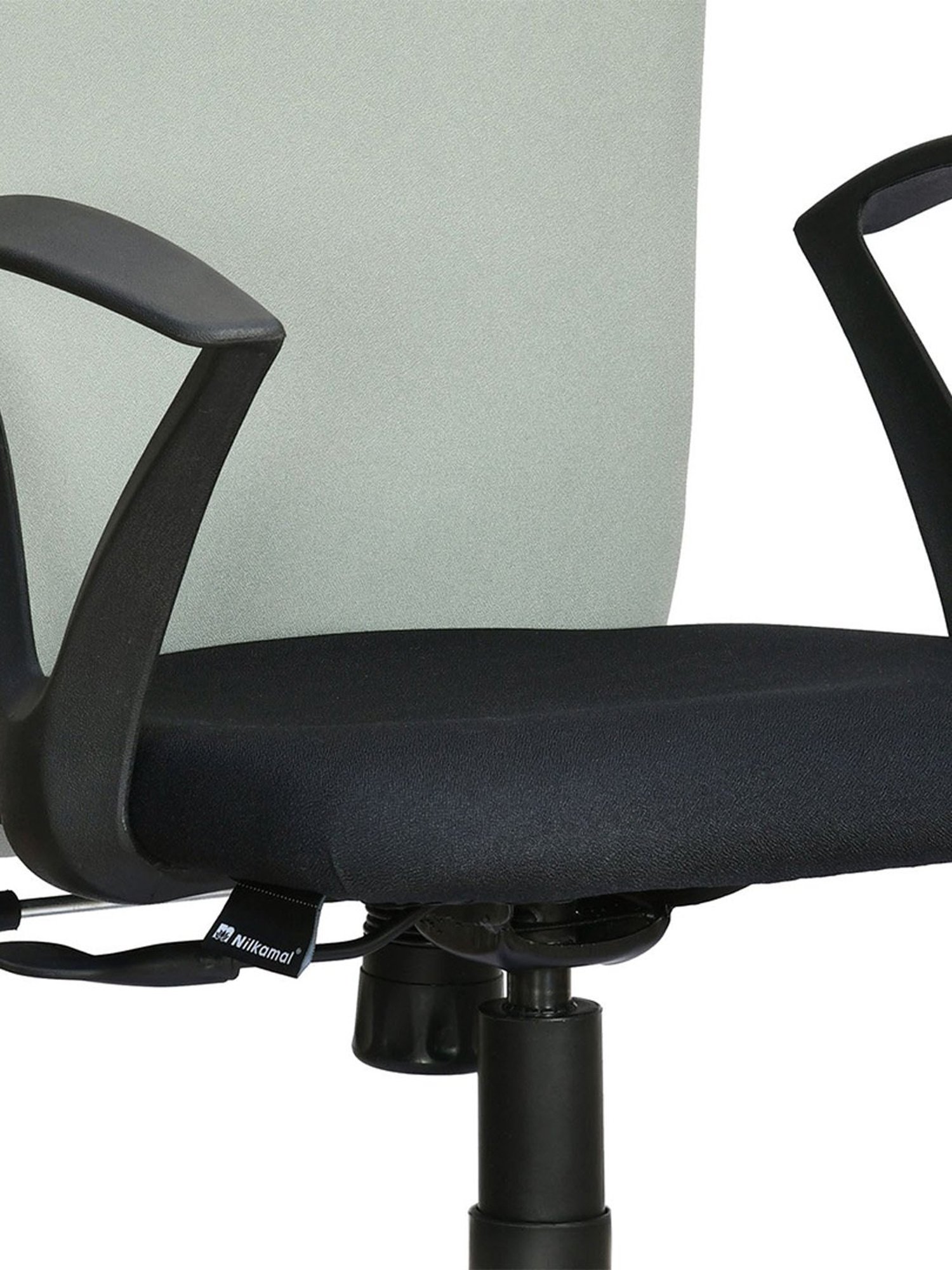 Nilkamal Lusaka Grey & Black Fabric Ergonomic Mid Back Office Chair with Height Adjustable