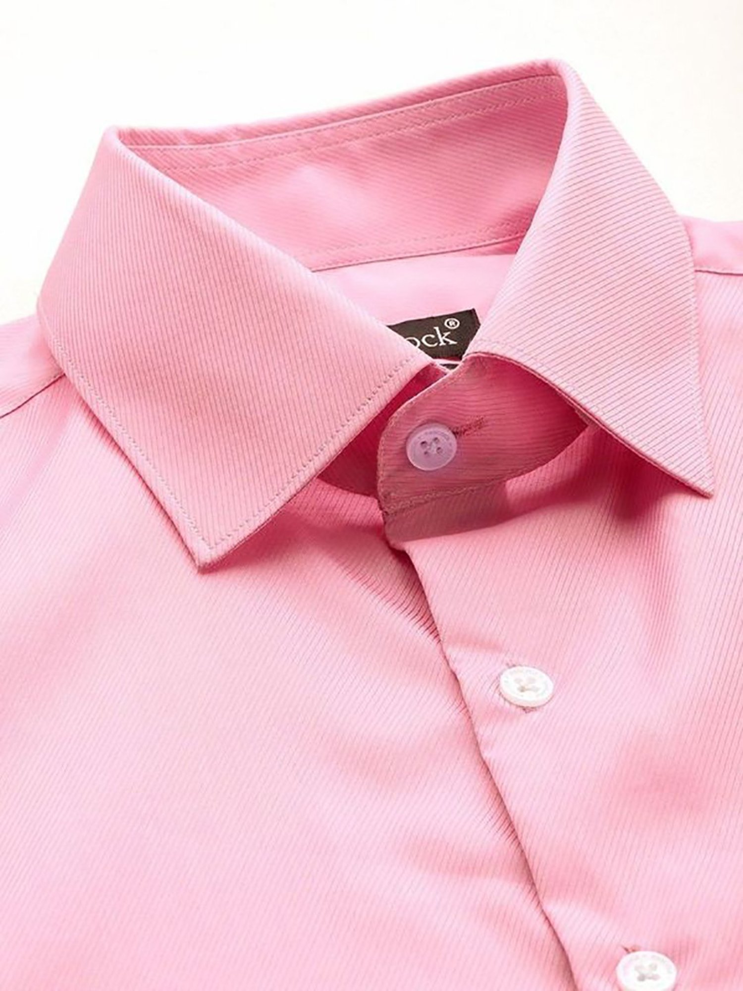 Hancock Pink Cotton Slim Fit Solid Shirts