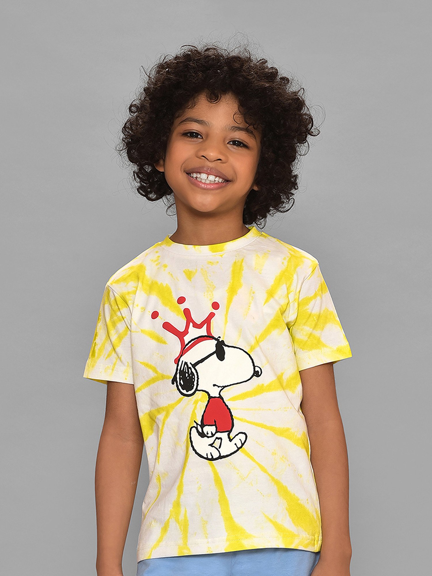 MiArcus Kids Yellow Printed T-Shirt