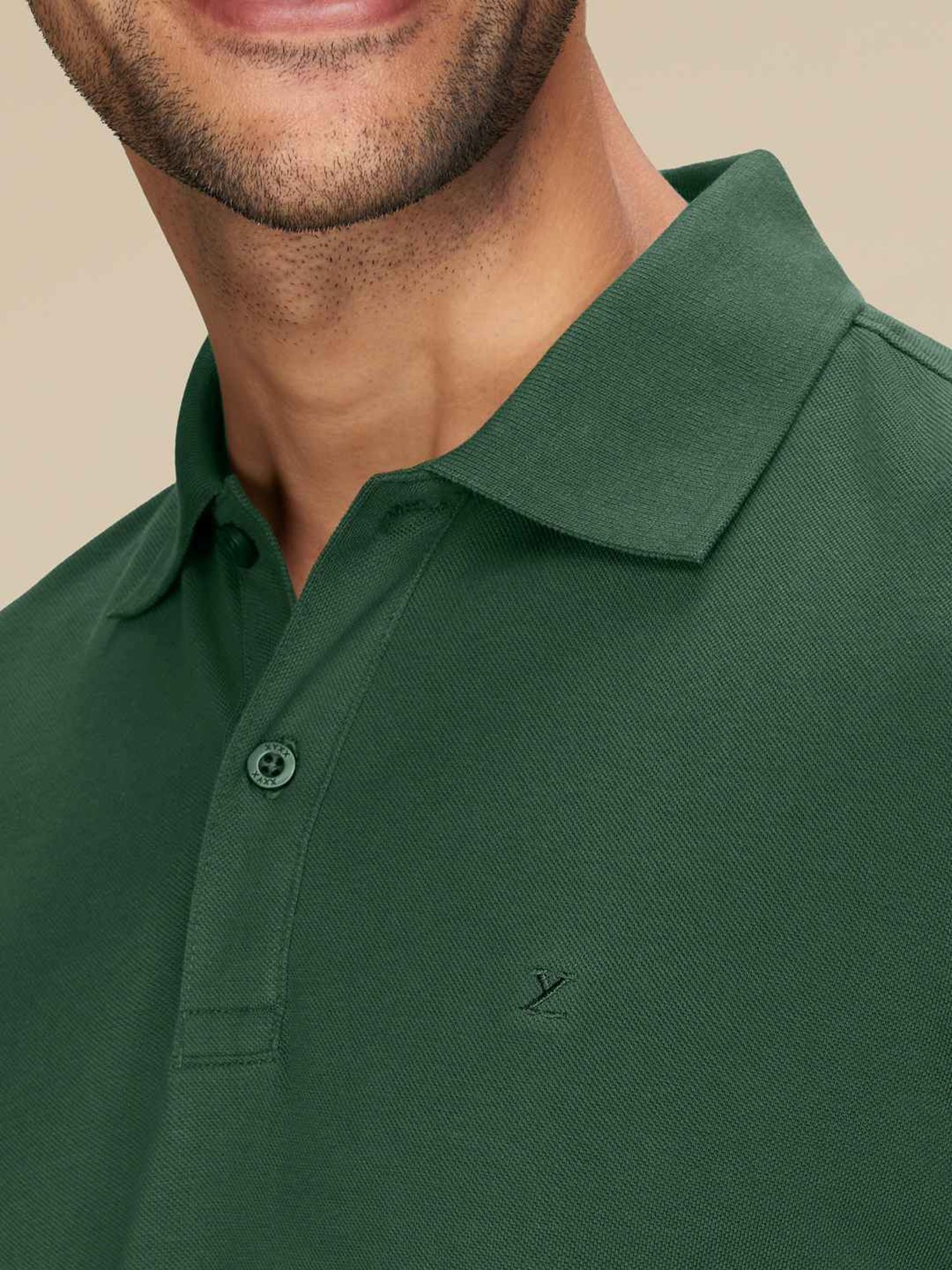 XYXX Basil Green Cotton Regular Fit Polo T-Shirts
