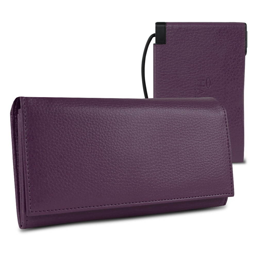 Halo Women's RFID Hack-Proof Wallet w/ 3000mAh Power Bank Battery Purple