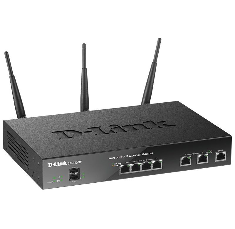 D-Link DSR-1000AC IEEE 802.11ac Ethernet Wireless Router - 2.40 GHz ISM Band - 5 GHz UNII Band - 6.75 MB/s Wireless Speed