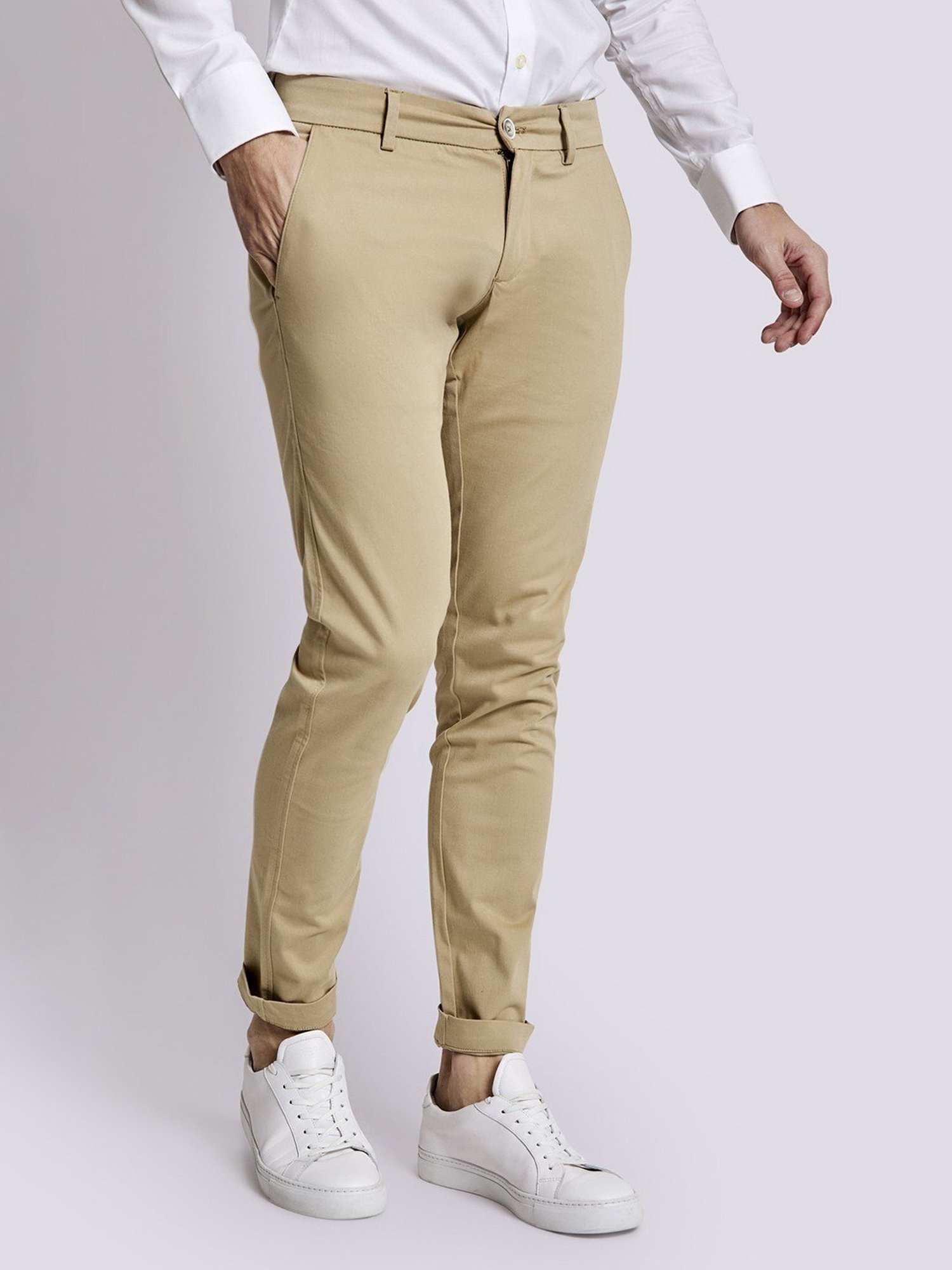 Bruun & Stengade Beige Slim Fit Chinos