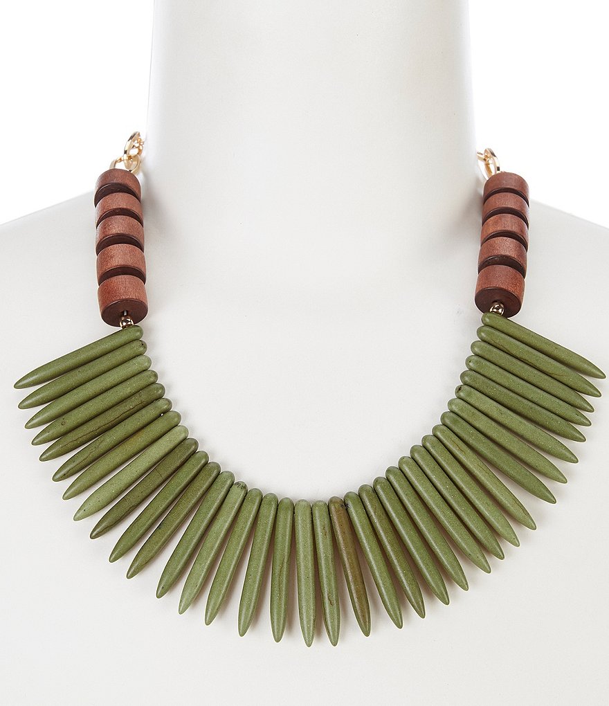 Anna & Ava Wood Statement Necklace