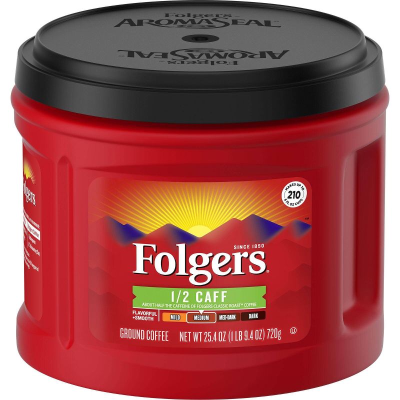 Folgers Classic 1/2 Caff Medium Roast Ground Coffee - 25.4oz