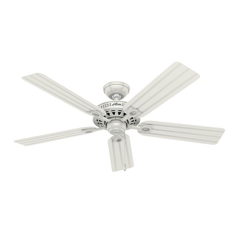 52" LED Beachcomber Damp Rated Ceiling Fan (Includes Energy Efficient Light Bulb) White - Hunter