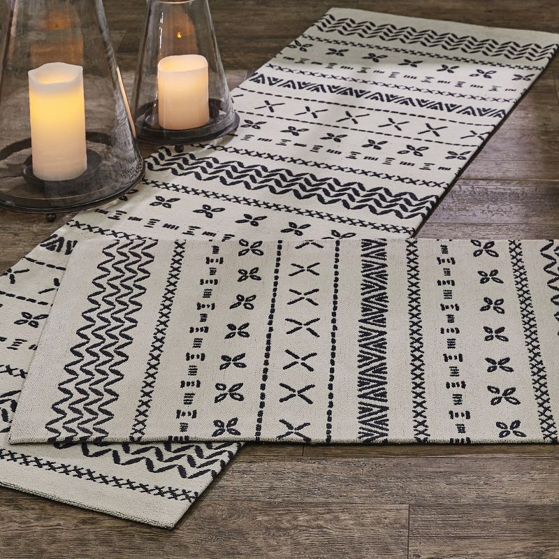 2'x3' Rectangle Hand Made Woven Cotton Accent Rug Off-White - Split-P