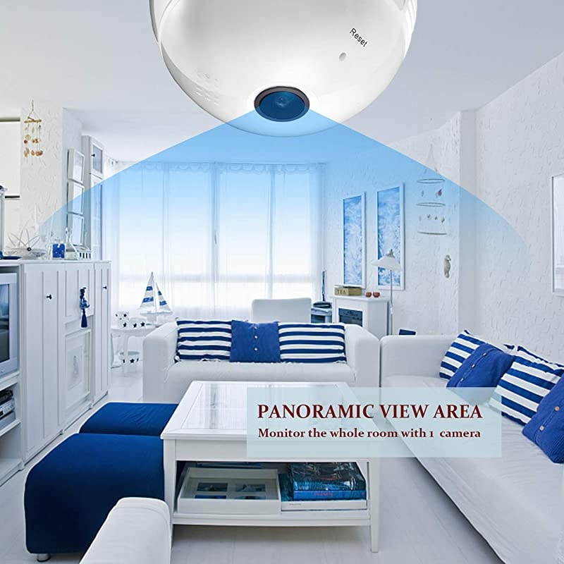 HD 1080P Home WiFi Camera 360 Degree Panoramic Wireless Security IP Camera for Home Baby Pet Monitor Remote Viewing Camera Night Vision Motion Detection Wireless Camera 24GHz