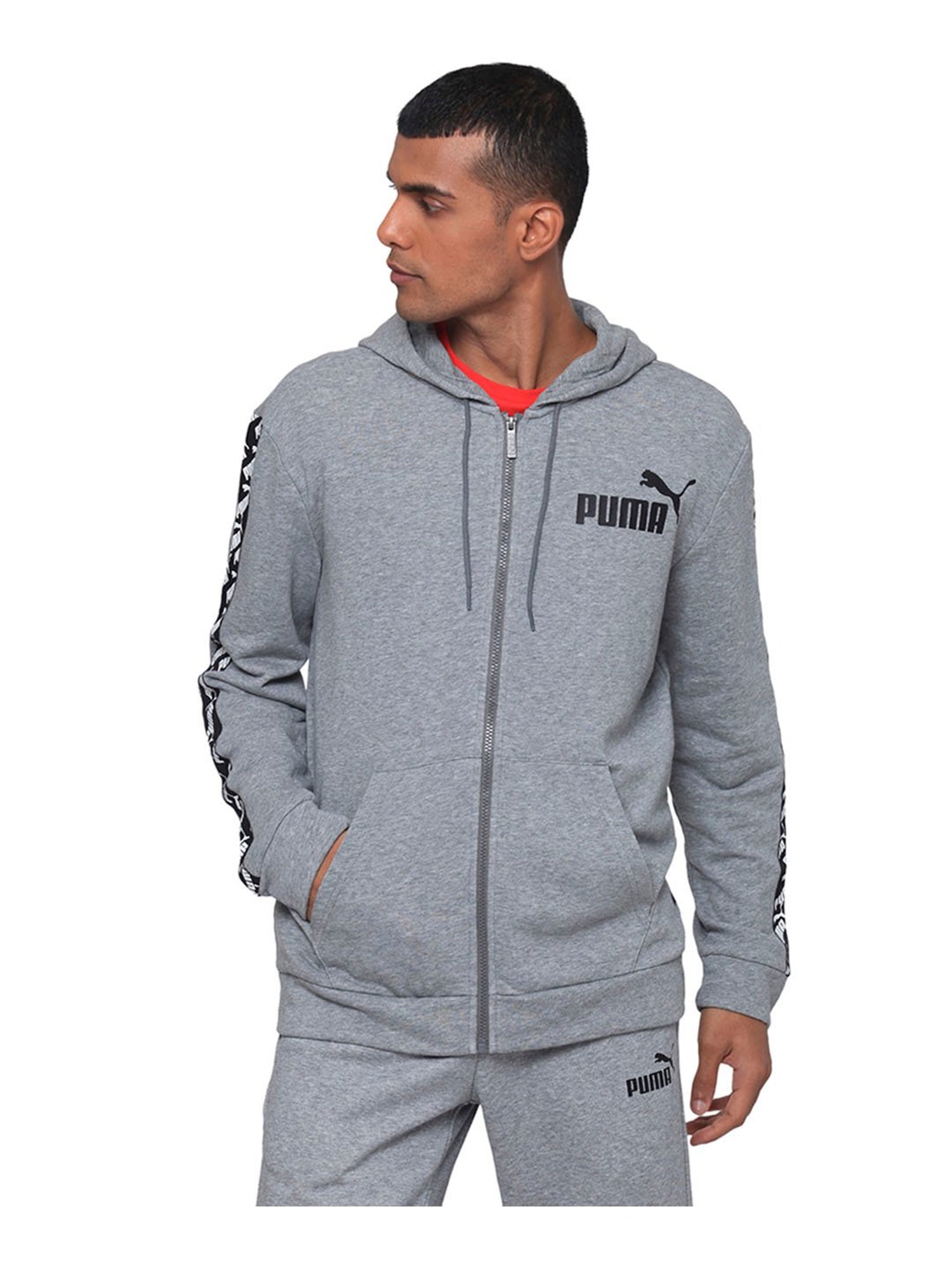 Puma Grey Printed Regular Fit Jacket